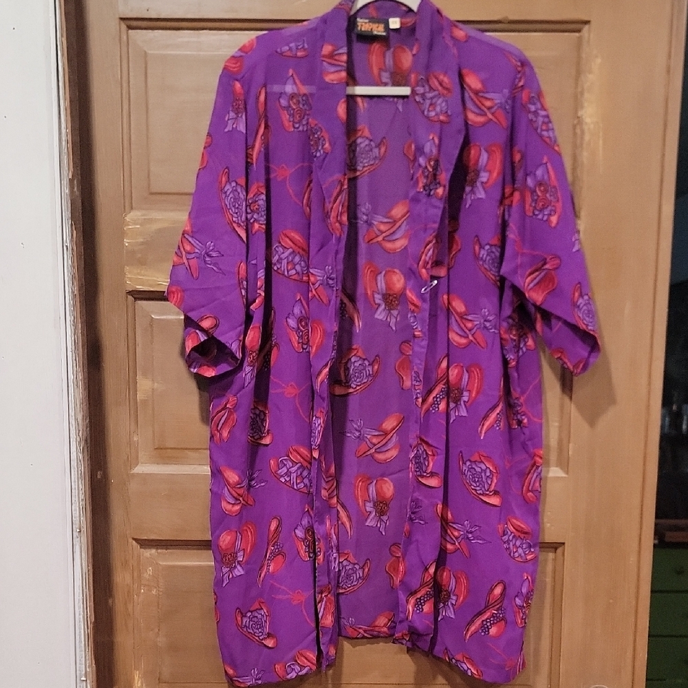 Vibrant Purple and Red hat  Kimono